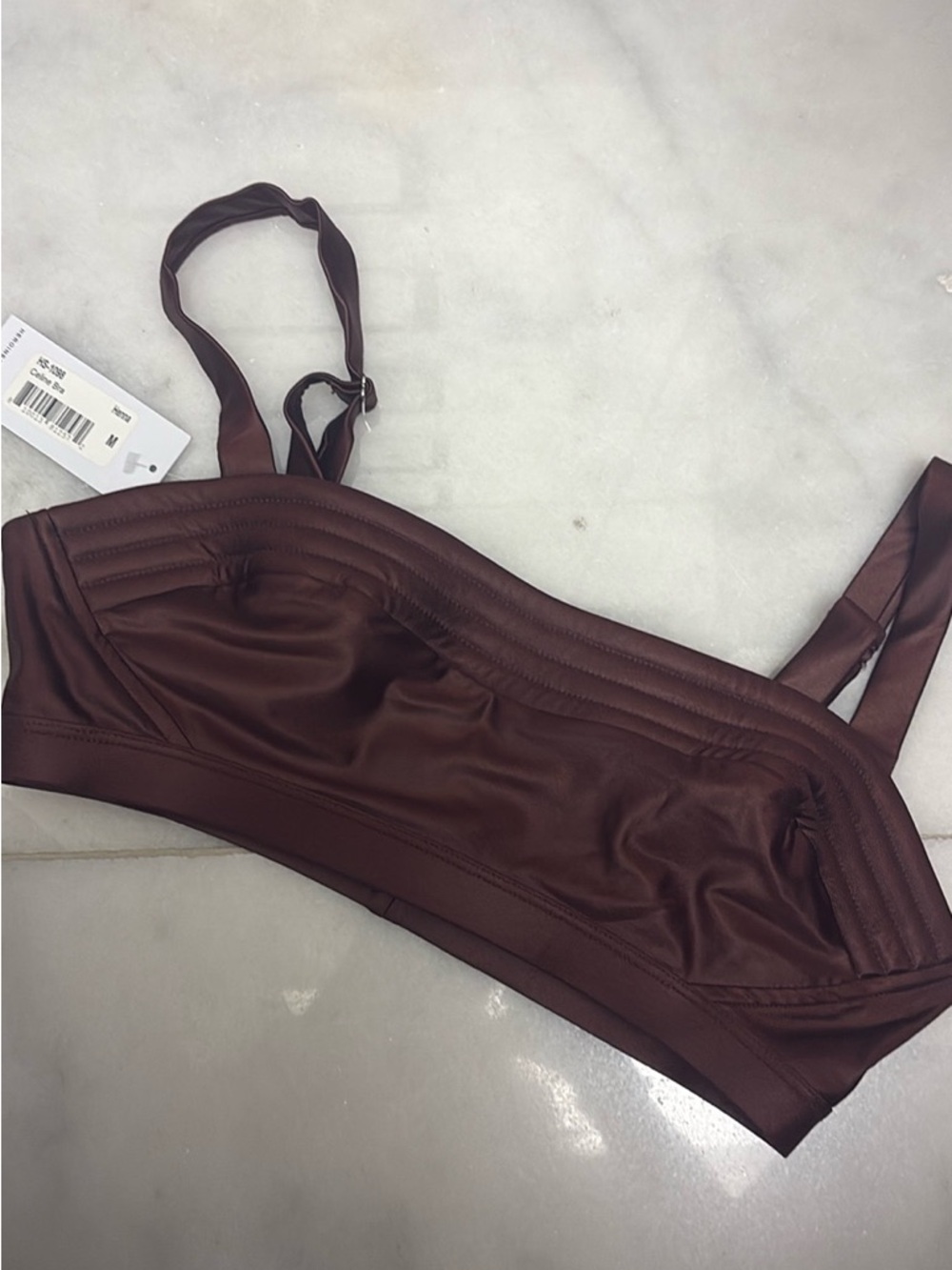 Heroine Sport Brown Satin Crop Bralette